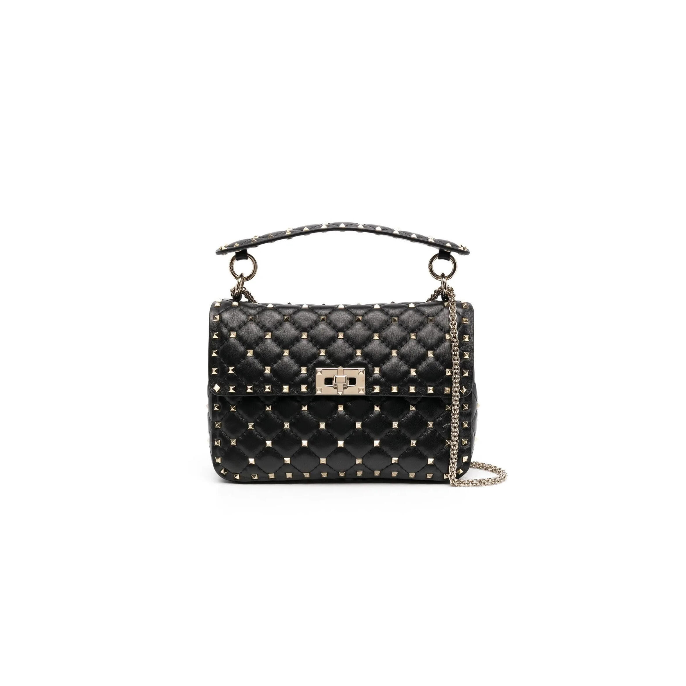 Va1e*ntin0 garavani rockstud spike medium shoulder bag (23*16*10cm)